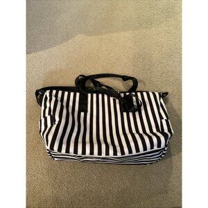 Alice + Olivia by Stacey Bendet Women’s Stripe Duffle Bag Black & White
